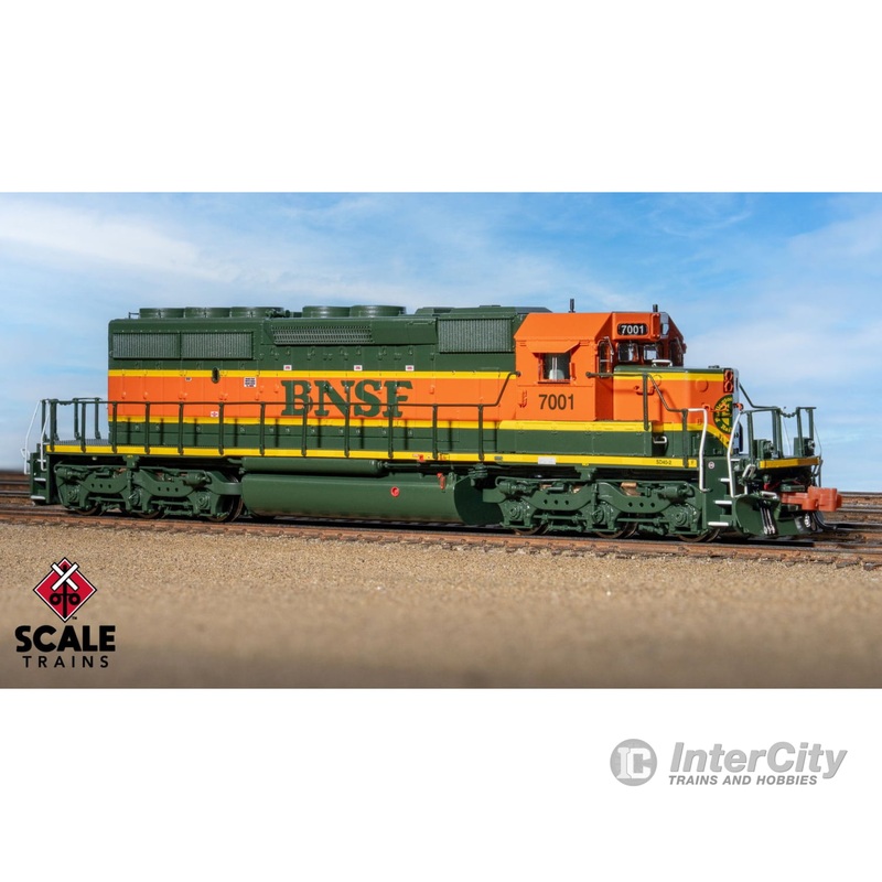 ScaleTrains SXT40671 Rivet Counter N Scale EMD SD40-2,BNSF/Heritage I/Large Circle-Cross Nose Logo 7001 DCC & Sound Equipped