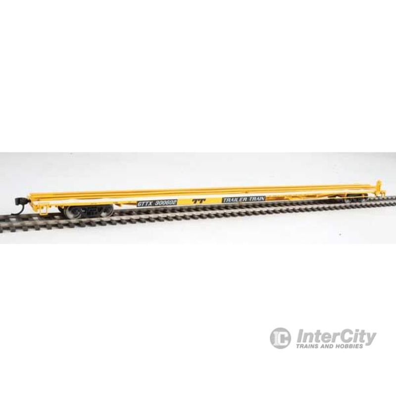 Walthers Mainline 5522 85′ General American G85 Flatcar – Ready to Run — GTTX (Yellow) #300602