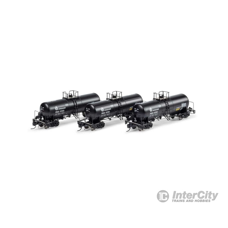 Athearn Genesis ATHGN15320 N 13,600-Gallon Acid Tank, PROX, Black (3)