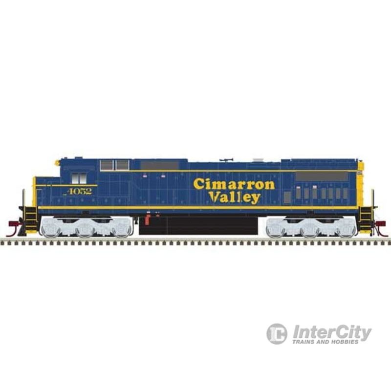 Atlas 10004196 GE DASH 8-40C w/Front Ditch Lights – ESU LokSound & DCC – Master(R) Gold — Cimarron Valley #4053 (blue, yellow)