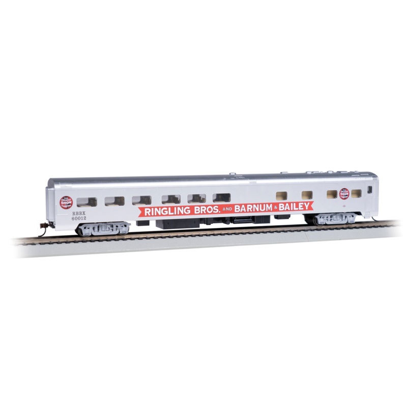 Bachmann  14807 Ringling Bros Barnum & Bailey 85′ Smooth-Side Dining Pie Car With Lighted Interior Red unit 60012 HO SCALE
