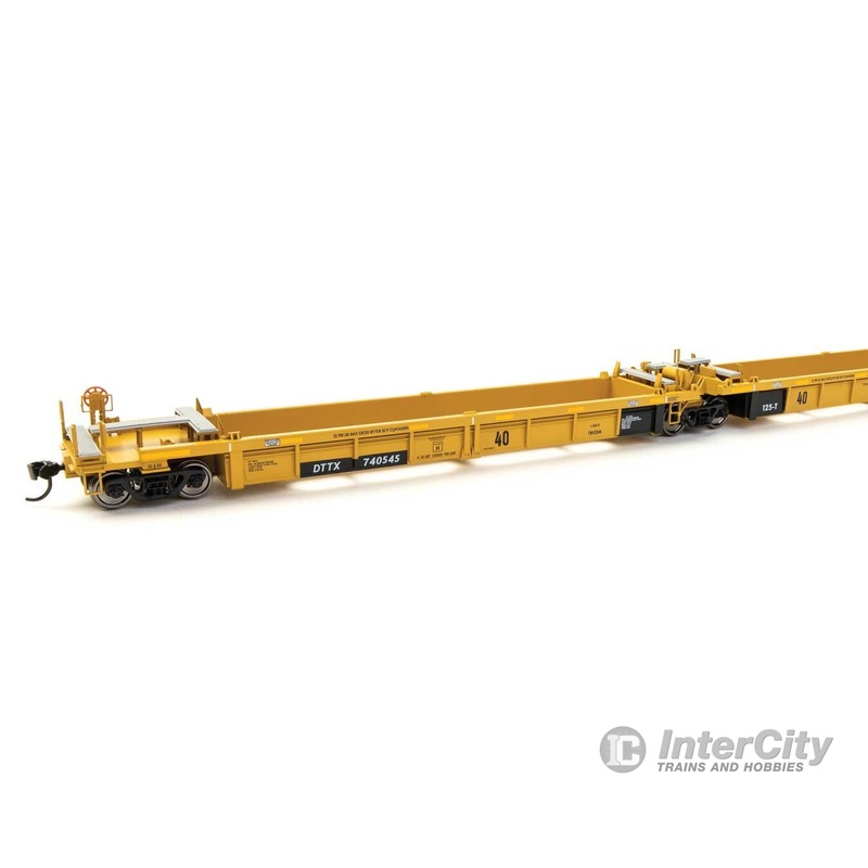 Walthers Mainline 55664 Thrall 5-Unit Rebuilt 40′ Well Car – Ready to Run — TTX DTTX #740545 – black & white TTX logo