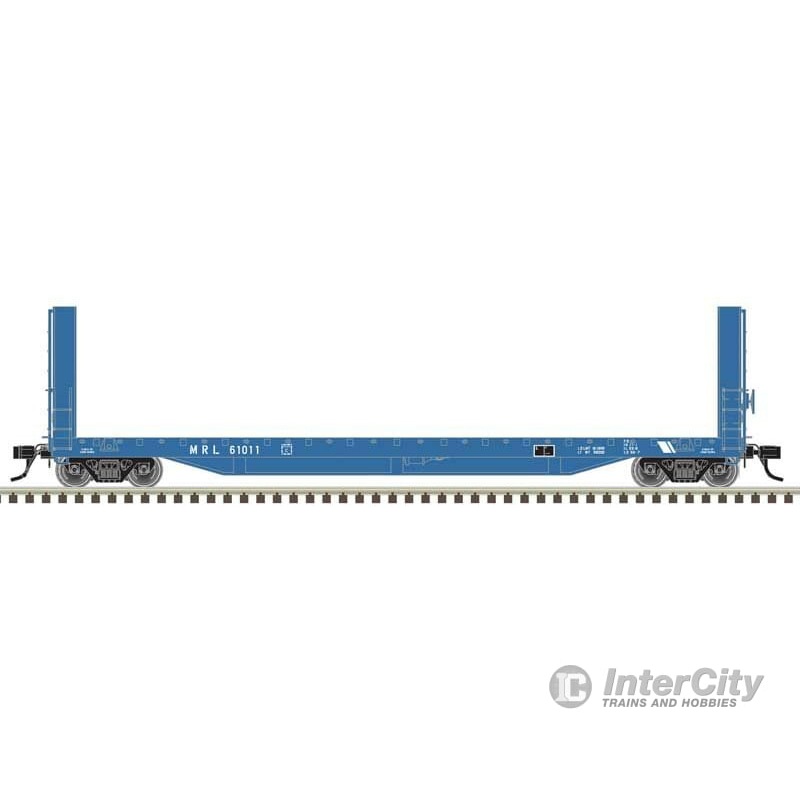 Atlas 20007109 51’6″ Bulkhead Flatcar – Ready to Run – Master(R) — Montana Rail Link #61011 (blue, white)