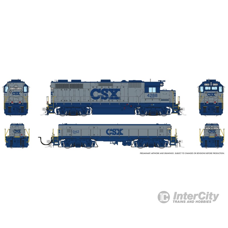 Rapido 039526 HO EMD GP39 Mother+Slug (DC/DCC/Sound): CSX – Grey & Blue: #4290 + #1048