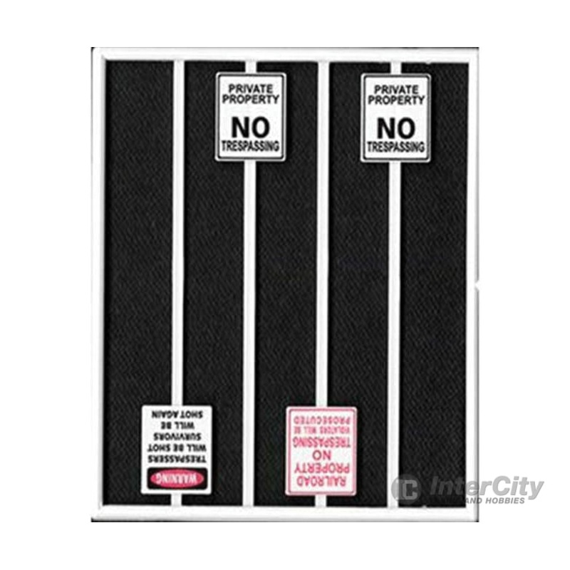 Tichy Train Group 2101 No Trespassing Signs — 8 Signs, 3 Different Styles