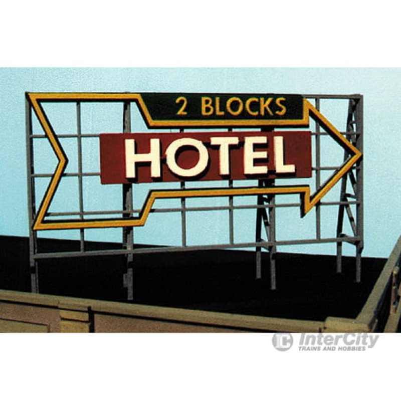 Blair Line 1517 Laser-Cut Wood Billboards – Small for Z, N & HO — Hotel 2 Blocks [To the Right]
