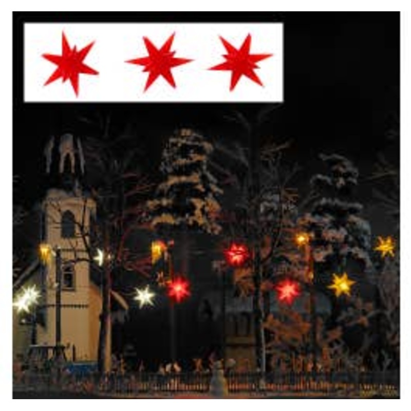 Busch 5416  HO Three red shining poinsettias