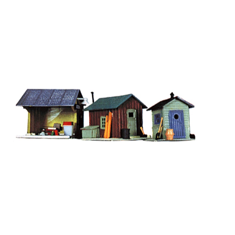 Life-Like 433-1348 Trackside Shanties — Kit – 3 Different Shacks HO SCALE NEW