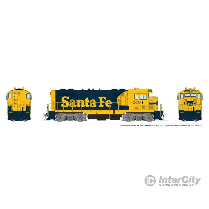 Rapido 070609 HO ATSF CF7 w/ Round Cab (DC/DCC/Sound): AT&SF – Yellow Warbonnet: #2494