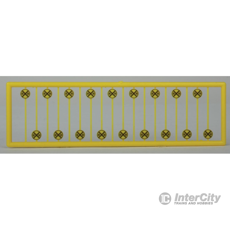 Tichy Train Group 2621 Modern Grade Crossing Advance Warning Signs — Diagonal Cross pkg(18)