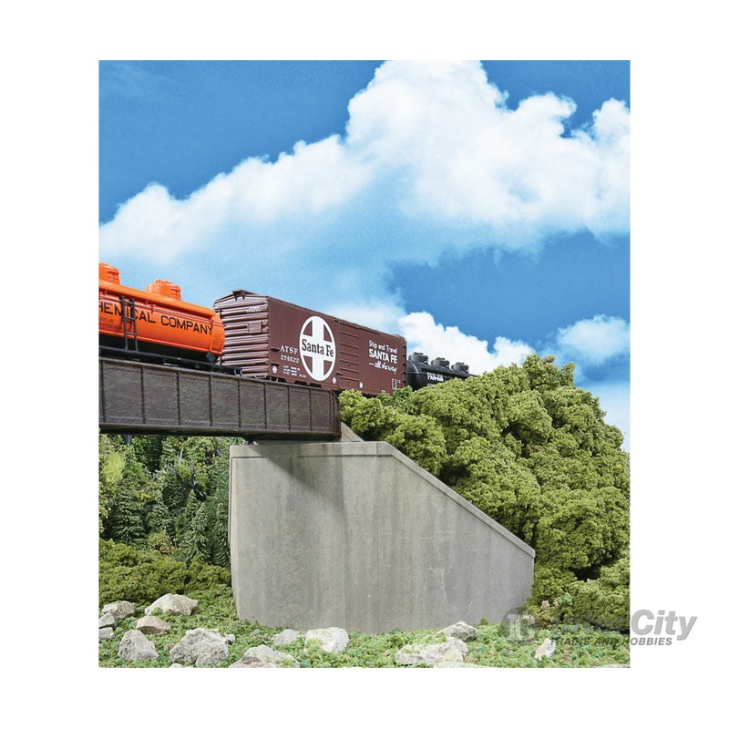 Walthers Cornerstone 4551 Single-Track Railroad Bridge Concrete Abutments pkg(2) — Kit – 4-9/16 x 8-9/16 x 4-7/16″ 11.5 x 21.7 x 11.2cm