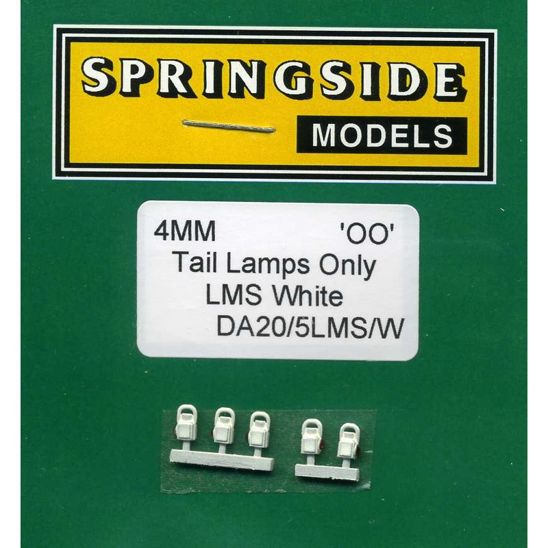 DA20/LMS/W  SPRINGSIDE  White Tail Lamps  pack of 5 – OO Gauge