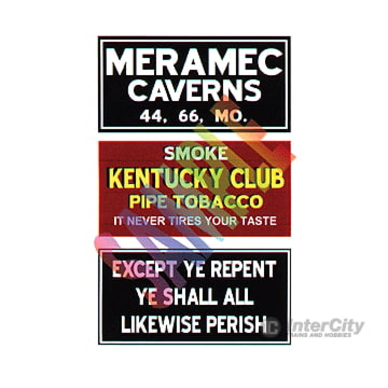 Blair Line 2253 Barn Sign Decals — Set #4 – Meramac Caverns, Except Ye Repent, Kentucky Club