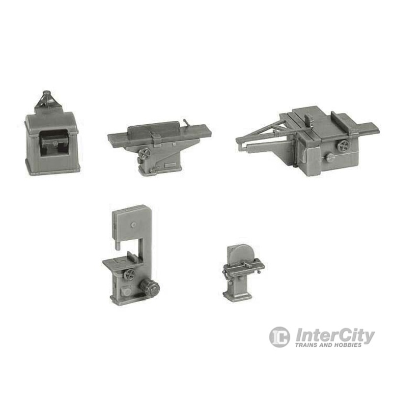 Walthers SceneMaster 4183 Woodshop Equipment — Jointer, Table Saw, Planner, Disc Sander & Band Saw