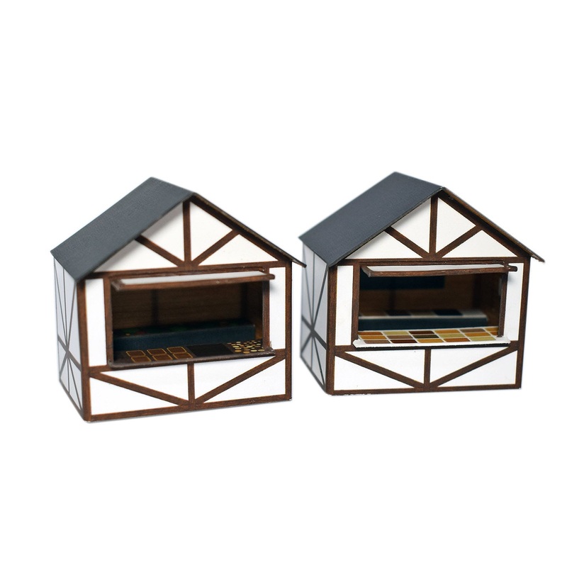 ATD032 ATDModels Traditional Market Stall Style 1 – Pack of 4 Stalls