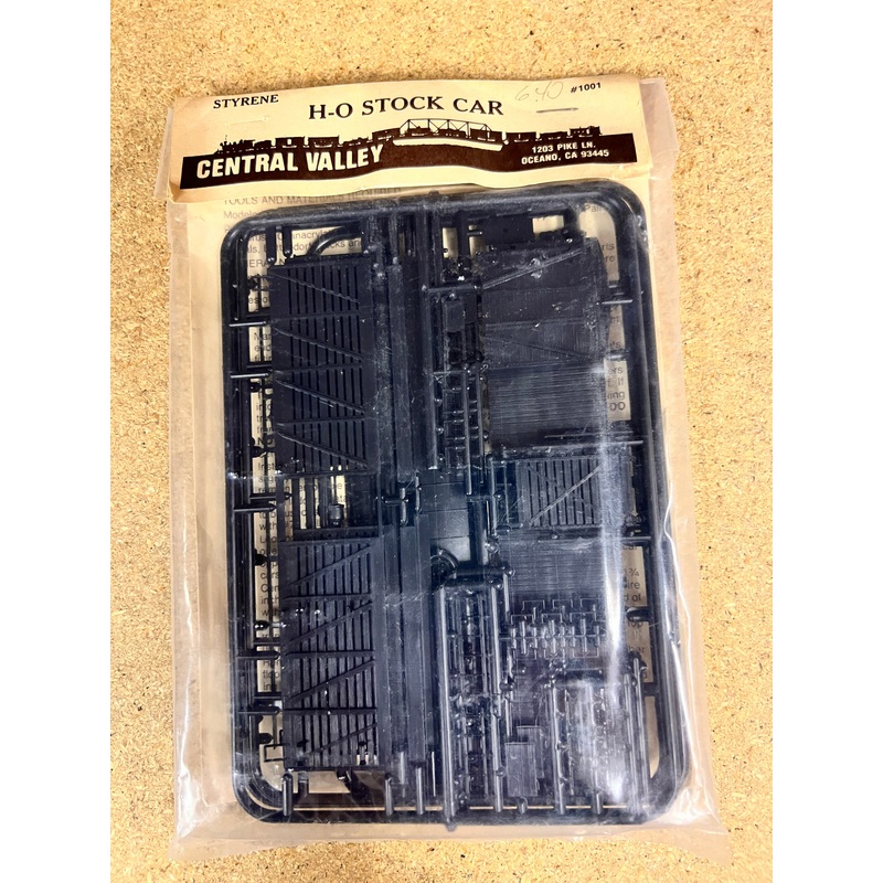 Central Valley HO Stock Car 1001 Styrene Car Kit HO SCALE