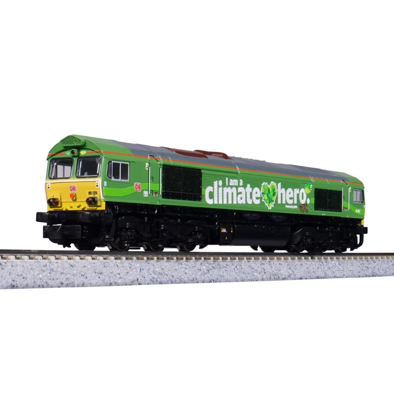 Kato N 17751E DB Cargo Class 66 “Climate Hero” Diesel Locomotive (Analog DC)