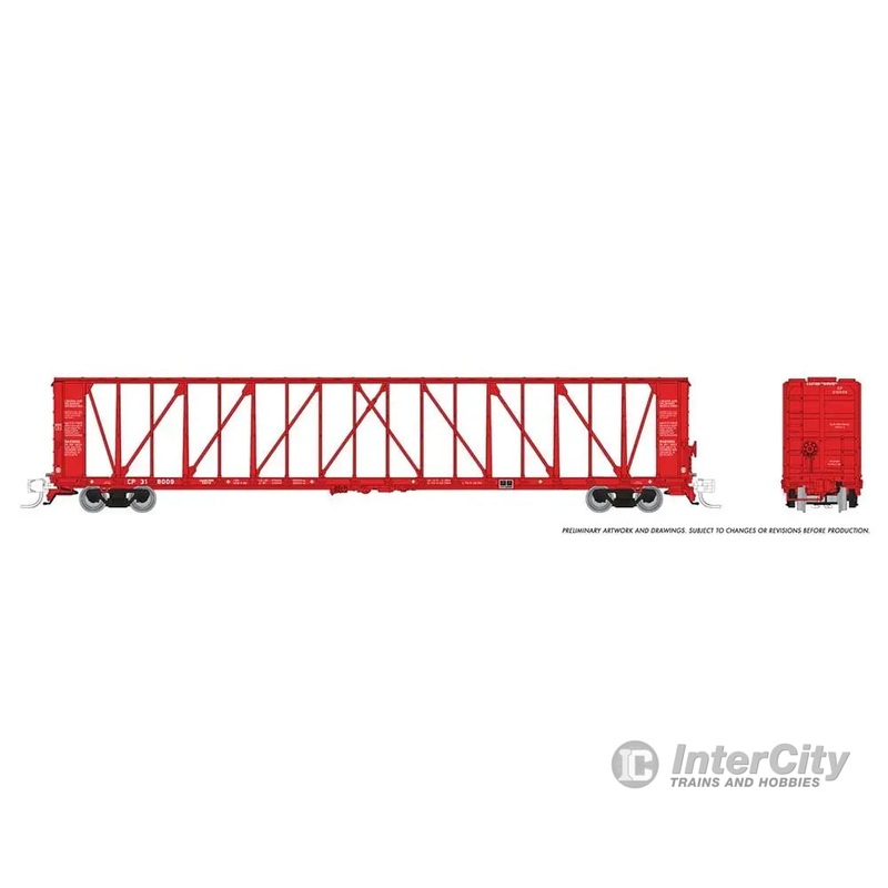 Rapido Trains N Scale NSC 73′ Centerbeam Flatcar CP Rail Red # 318051