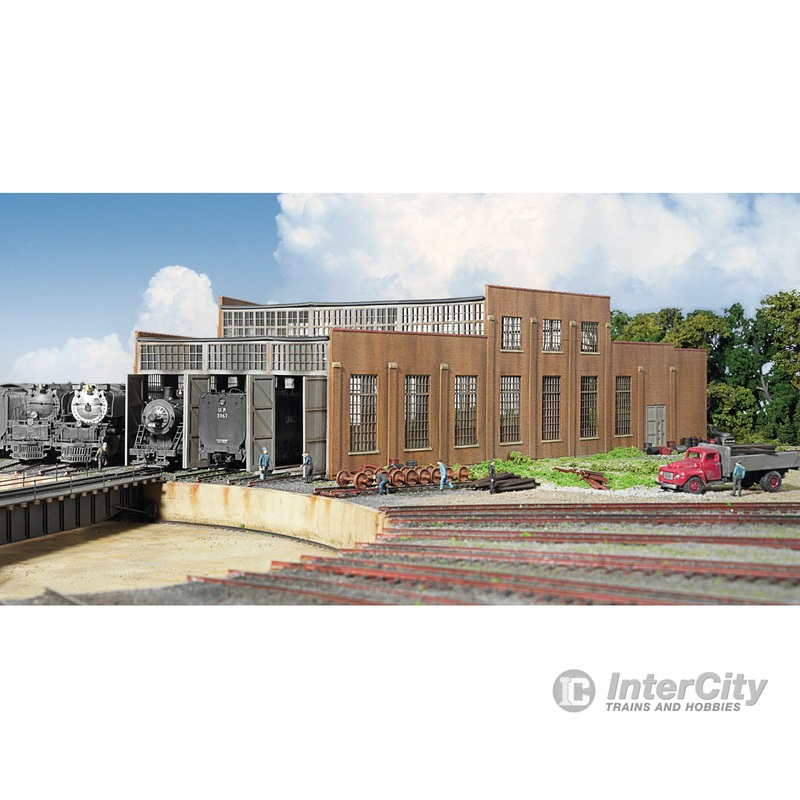 Walthers Cornerstone 2901 3-Stall Modern Roundhouse Addition — Kit – 16 x 20-1/8 x 5-1/2″ 40.6 x 51.1 x 14cm