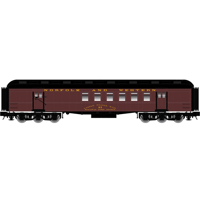 Atlas 2001412-2 NORFOLK & WESTERN 60′ RPO Passenger Car TRAINMAN Maroon/Gold O Scale NEW