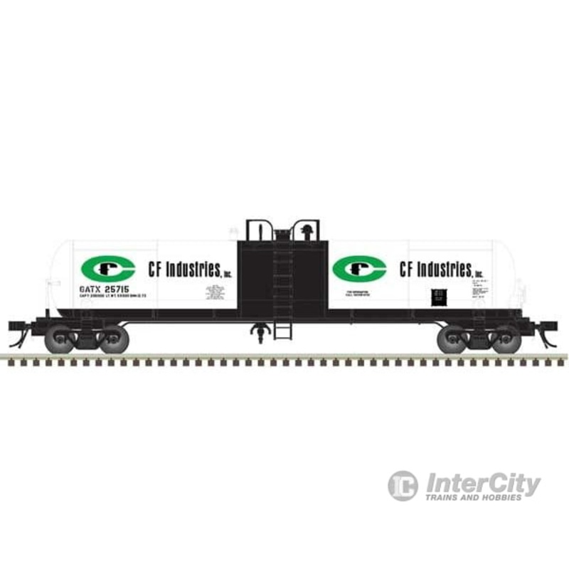 Atlas 50006296 GATX 20,700-Gallon Tank Car – Ready to Run – Master(R) — CF Industries GATX #25715 (white, black, green)