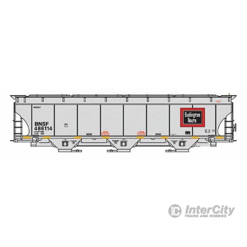Intermountain HO 472149 Trinity 5161 Cubic Foot Covered Hopper – BNSF Railway (Chicago, Burlington & Quincy Legacy Scheme, gray, Rectangle Lo