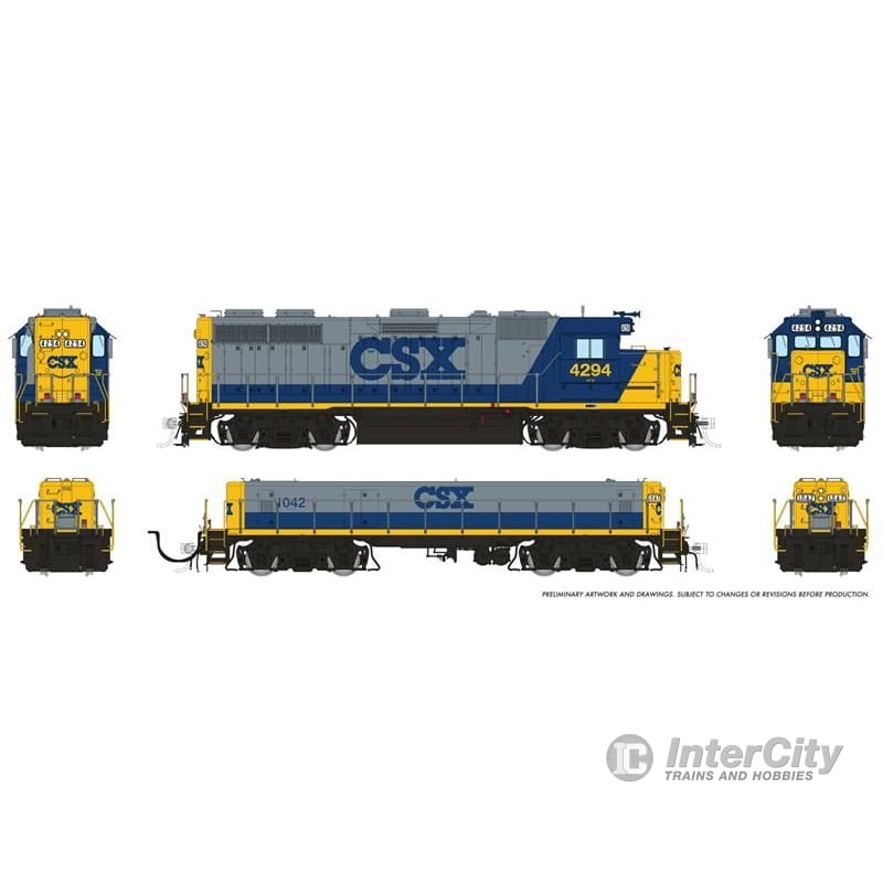Rapido 039530 HO EMD GP39 Mother+Slug (DC/DCC/Sound): CSX – Bright Future (YN2): #4294 + #1042