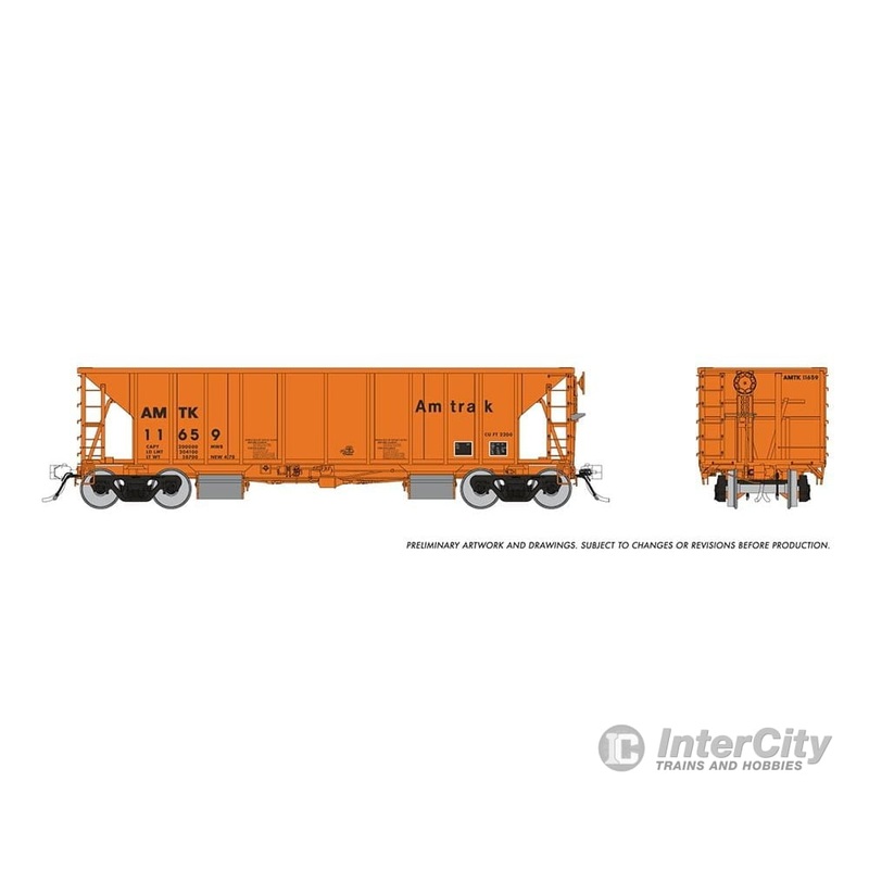 Rapido 158007 HO NSC Ballast Car: Amtrak: 6-Pack