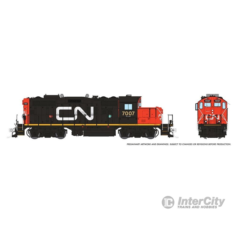 Rapido 041010 HO GP9rm (DC/Silent): CN – Large Noodle: #7007