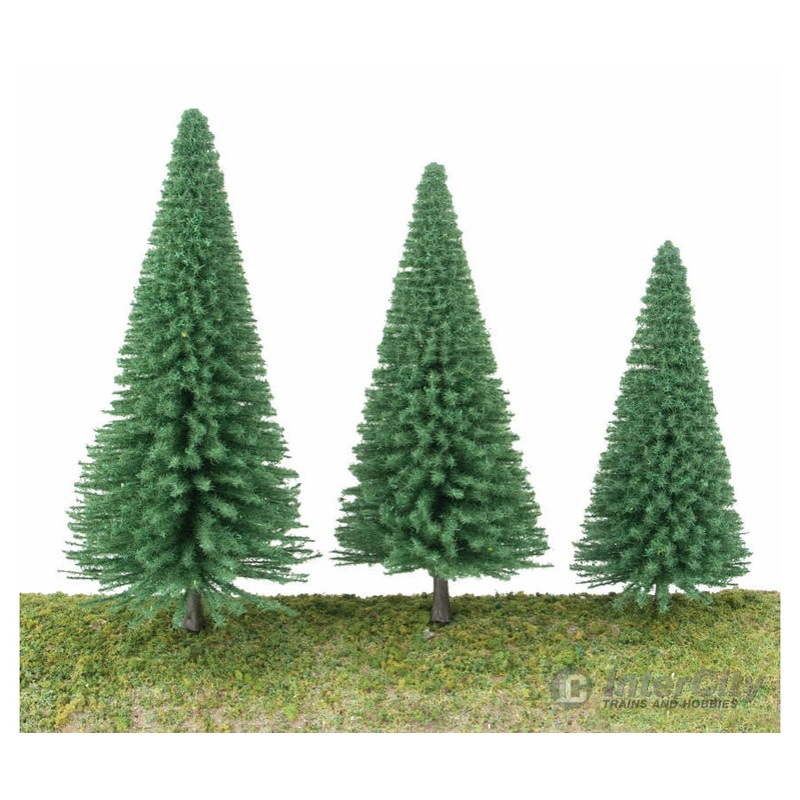 Walthers SceneMaster 1181 Pine Trees pkg(10) — 5-1/2 to 7-3/8″ 14 to 18cm (Includes Pin Base)