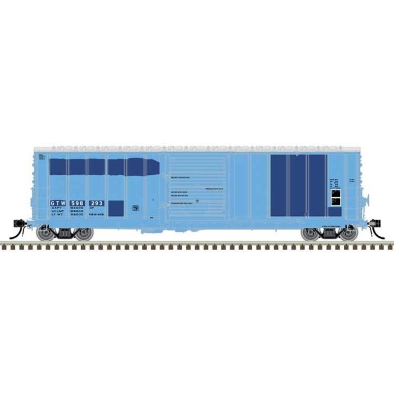 Atlas HO 20007546 CNCF 5000 50′ Boxcar – Master(R) – Grand Trunk Western #598293 (Ex-RI, light blue, dark blue, white)