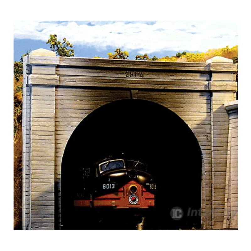 Chooch Enterprises N 9730 Double Track Concrete Tunnel Portal 2-Pack – 3-3/4 x 3-29/32″ 9.3 x 9.7cm