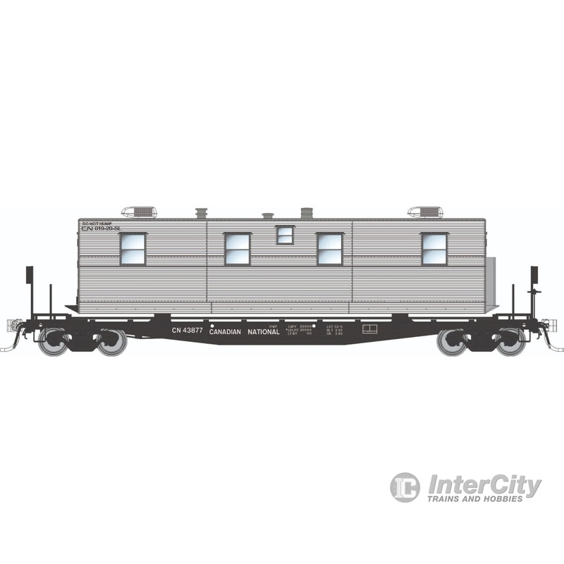 Rapido 138113 HO F30A 50′ Flat Car w/Camp Van: CP – MOW: 3-Pack