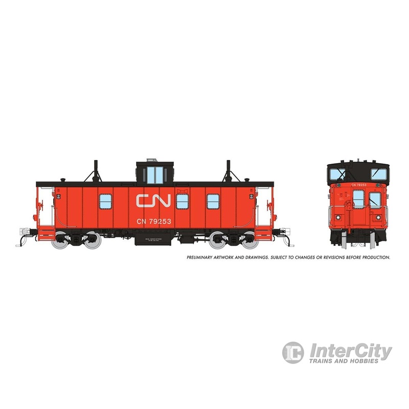 Rapido 166003 HO CN H-S Caboose: CN – As Delivered Red/Orange Steps: #79253