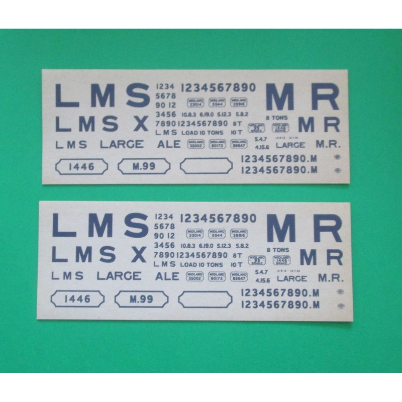 SP-S7146 SLATERS  LMS Railway Wagon Lettering – O Gauge