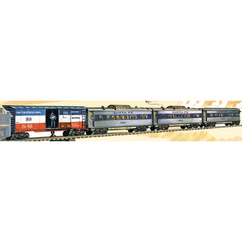 Lionel 6-27767 Santa Fe Streamlined Blue Stripe Passenger Car 4-Pack O SCALE NEW