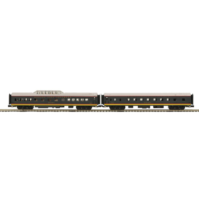 MTH Premier 20-80008f Kansas City Southern Premier 2-Car 70′ Streamlined Slpr/Vista Dome Passenger Set  O Scale  NEW