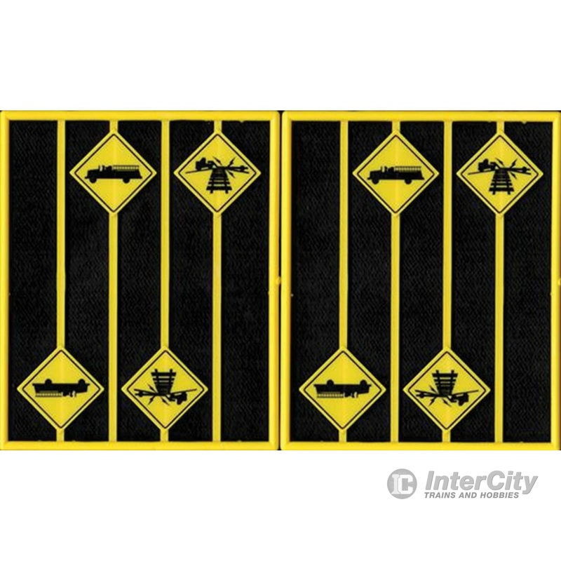 Tichy Train Group 2084 Firehouse and Low Vehicle Warning Signs — 8 Signs, 4 Each of 2 Styles