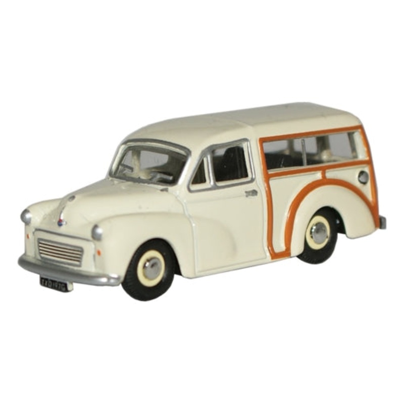 76MMT001 OXFORD DIECAST  Morris Minor Traveller in Old English White