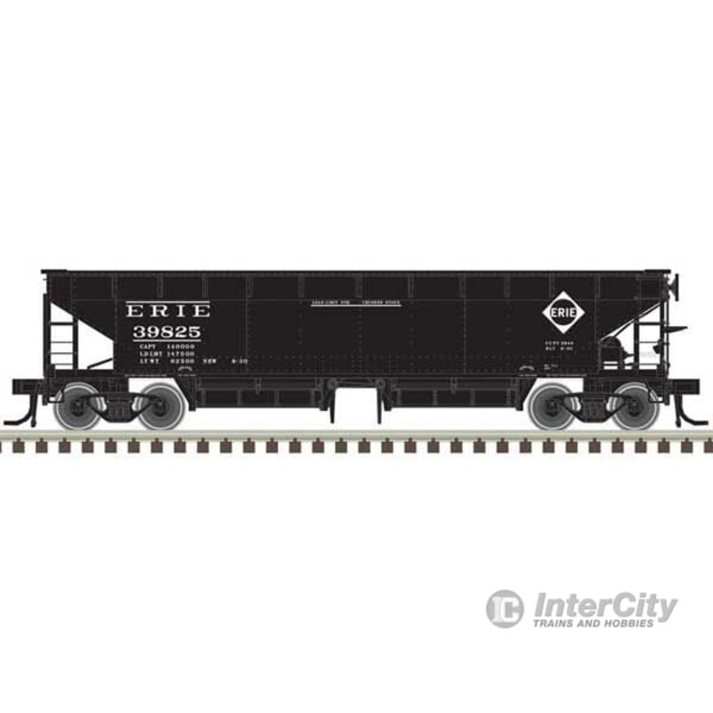 Atlas 20006811 70-Ton Hart Ballast Car 3-Pack – Ready to Run – Master(R) — Erie 39842, 39850, 39854 (black, white)