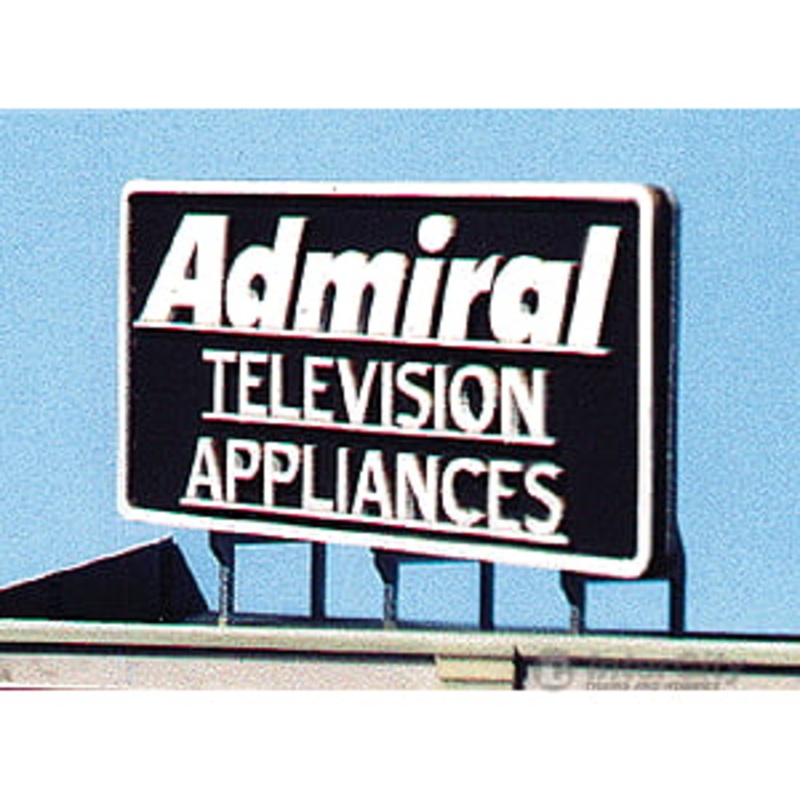 Blair Line 2506 Laser-Cut Wood Billboard Kits – Large for HO, S & O — Admiral Television Appliances 3-1/2 x 2″ 8.7 x 5cm