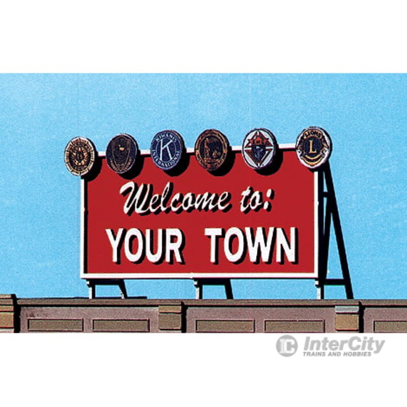 Blair Line 1528 Laser-Cut Wood Billboards – Small for Z, N & HO — Welcome to Yourtown 2.1 x 1.25″