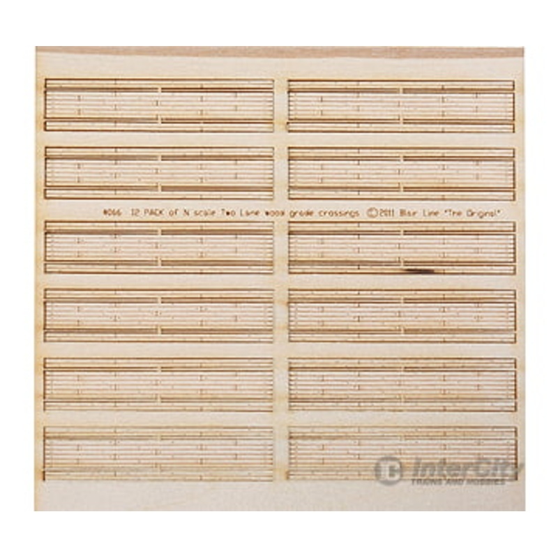 Blair Line 18 Two-Lane Wood Grade Crossing — Kit (Laser-Cut Wood) pkg(12)