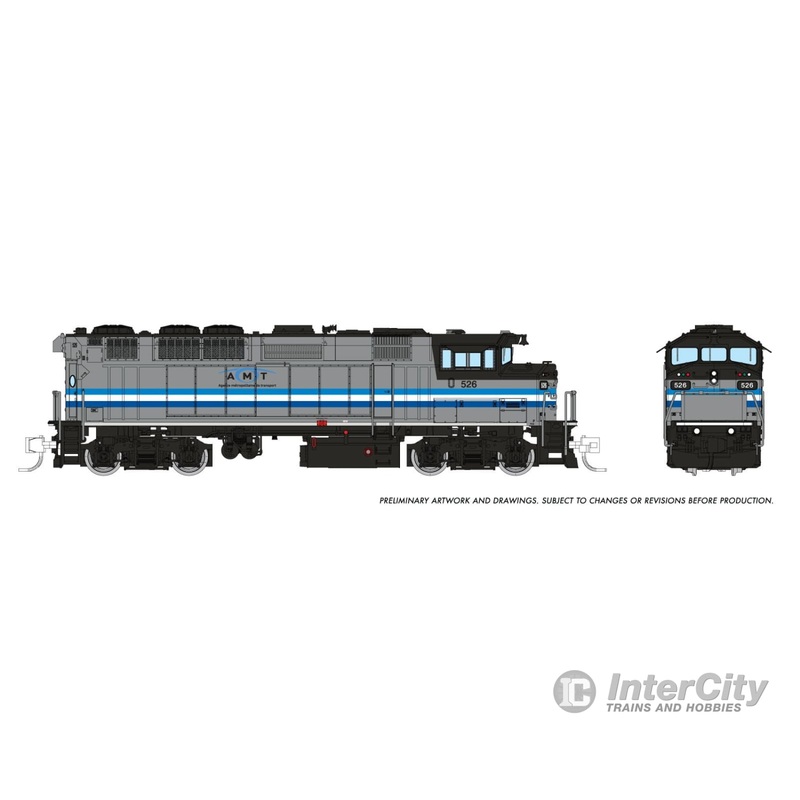 Rapido 519503 N GMDD F59PH (DC/DCC/Sound): AMT Montreal – 3 Stripes: #526