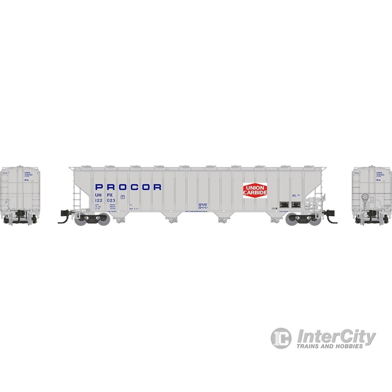 Rapido 560003 N Procor 5820 Covered Hopper: UNPX – Procor w/ Union Carbide: 6-Pack