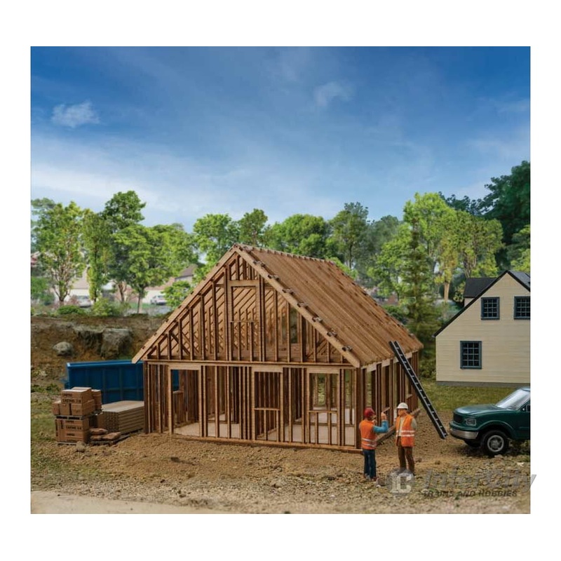 Walthers SceneMaster 4157 House Under Construction — Kit – 3-13/32 x 4-13/32 x 2-25/32″ 8.6 x 11.1 x 7cm