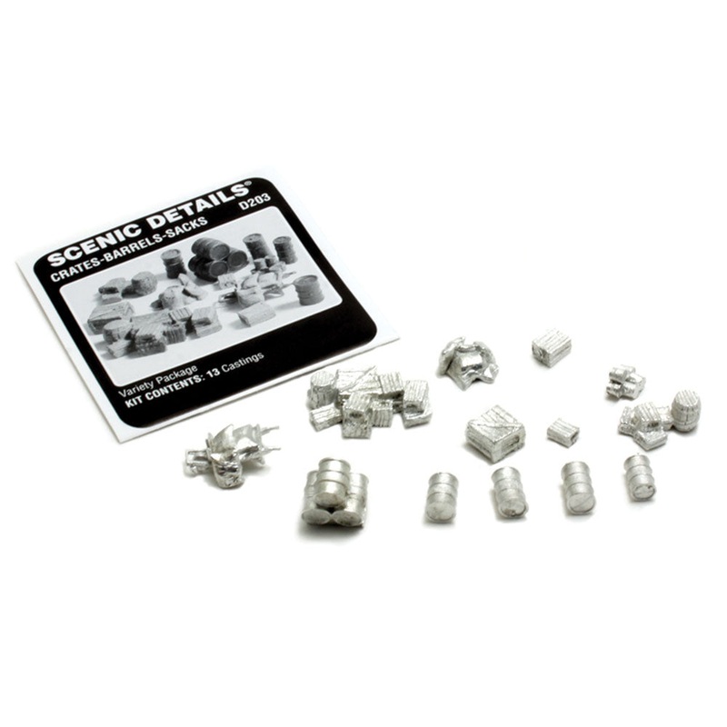 Woodland Scenics D203 Crates-Barrels-Sacks HO Scale Kit