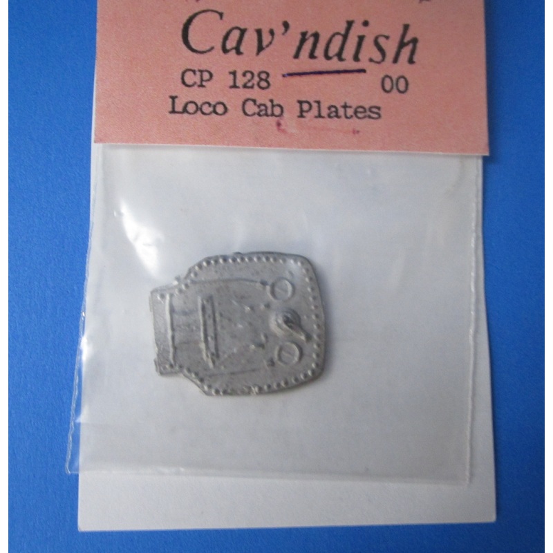 CP-128 CAVENDISH Loco Cab Plate White Metal (12)