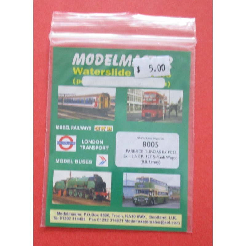 MMPC25 MODELMASTER Transfers for Parkside Dundas kit PC25 ex LNER 12T 5-plank wagon (BR livery)