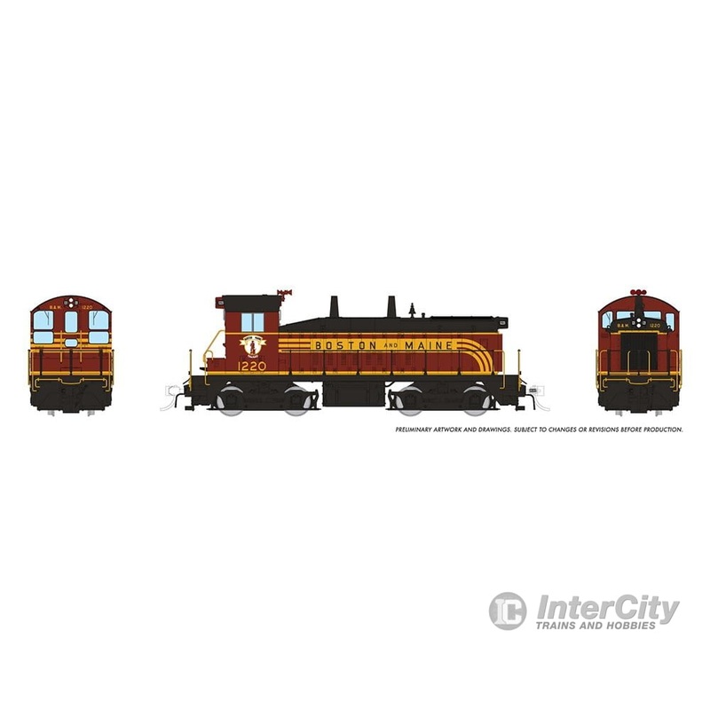 Rapido 027067 HO EMD SW9 (DC/Silent): Boston & Maine – As Delivered: #1224